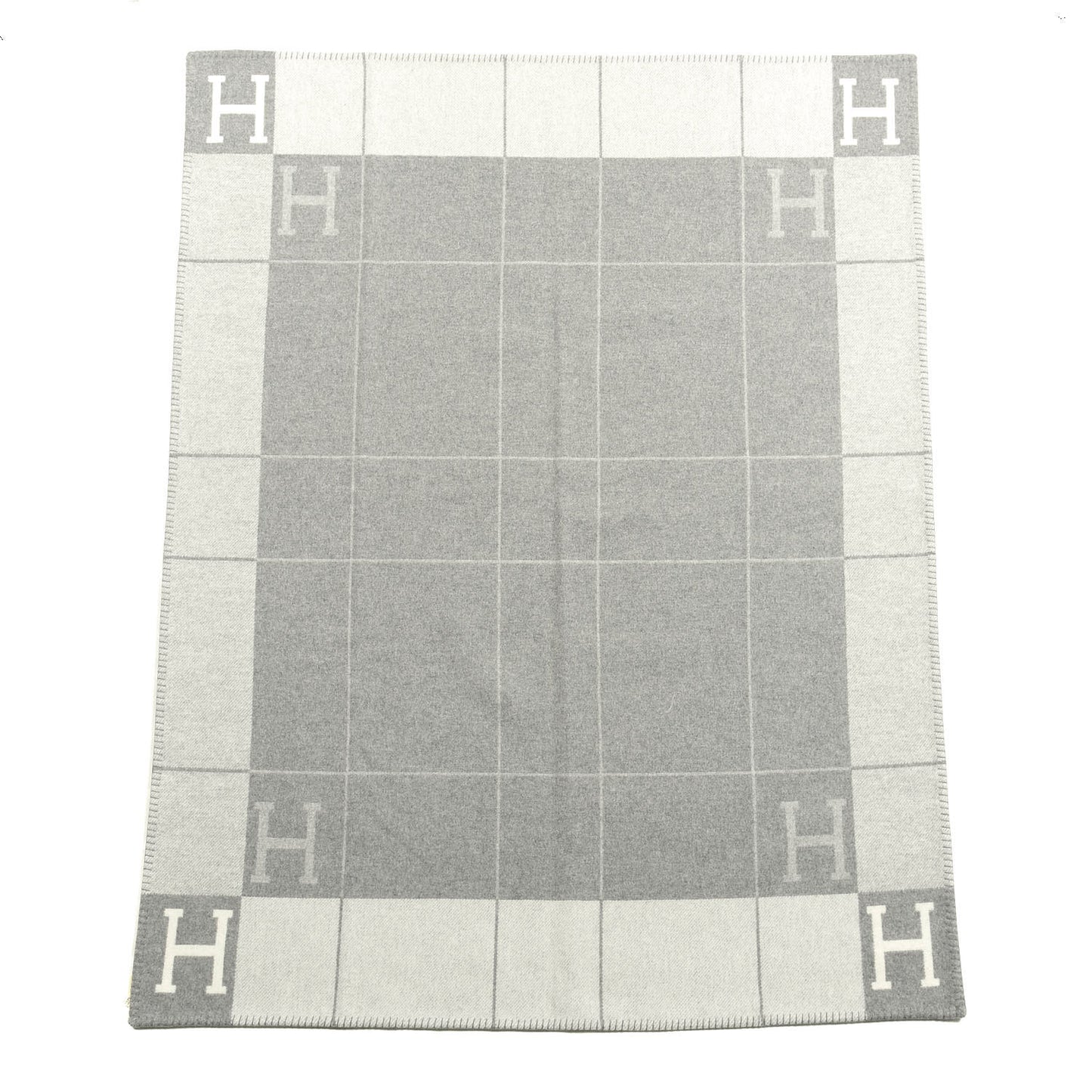 Wool Cashmere Avalon III Blanket Ecru Gris Clair