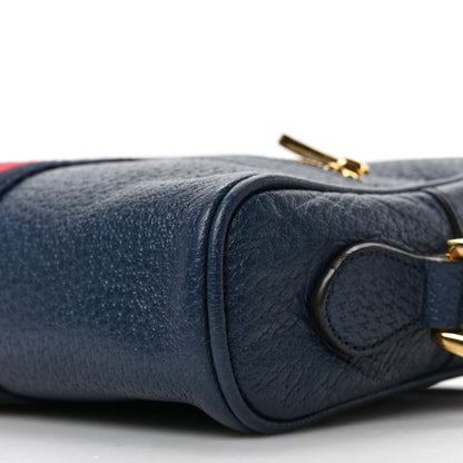 Gucci Textured Calfskin Web Mini Ophidia Shoulder Bag Blue Agata 9 of 9