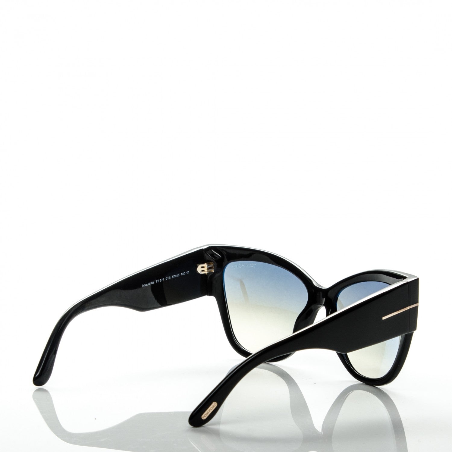 Tom Ford Acetate Anoushka Cat Eye Sunglasses TF371 Black 3 of 6