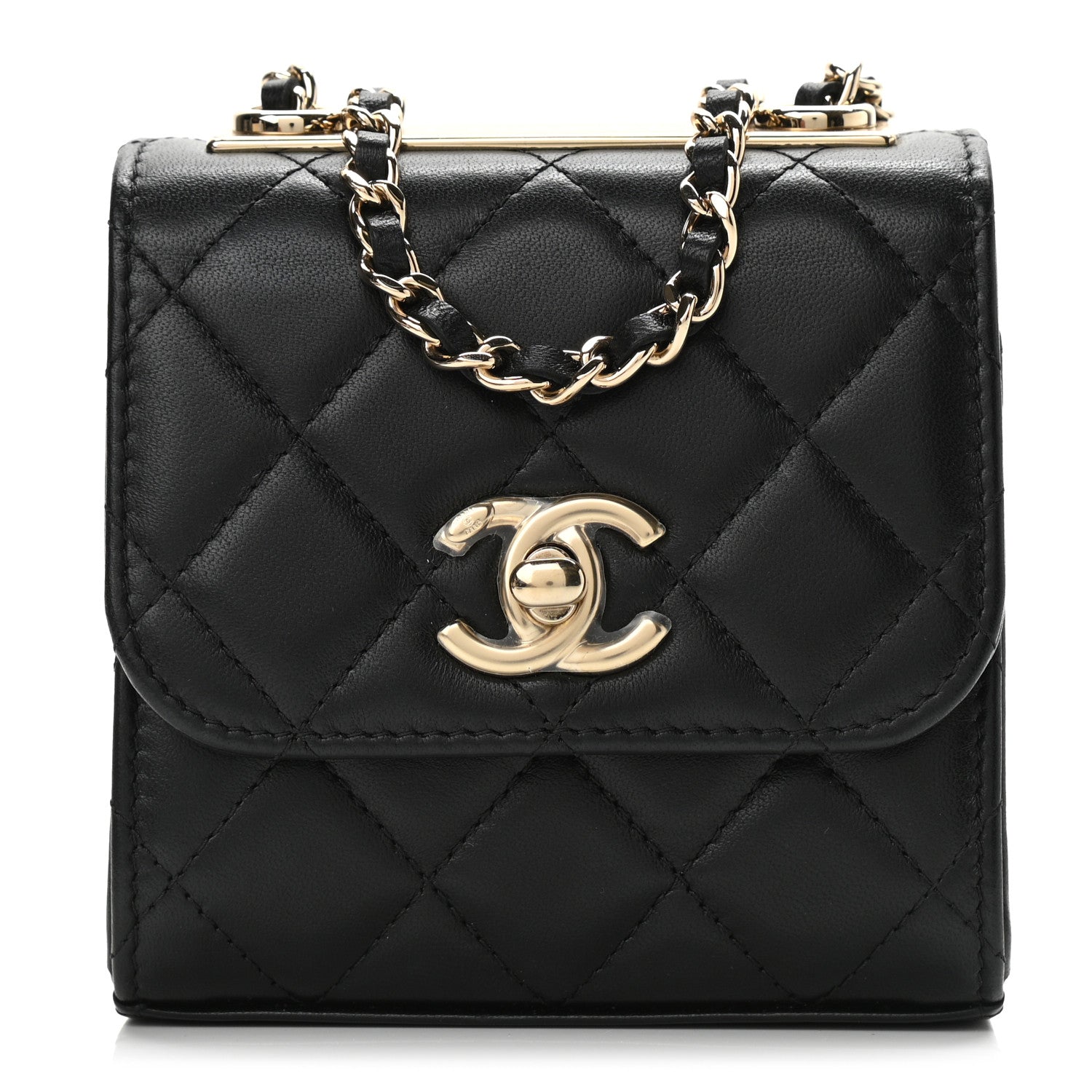 Chanel Lambskin Quilted Mini Trendy CC Chain Wallet Black 1 of 11