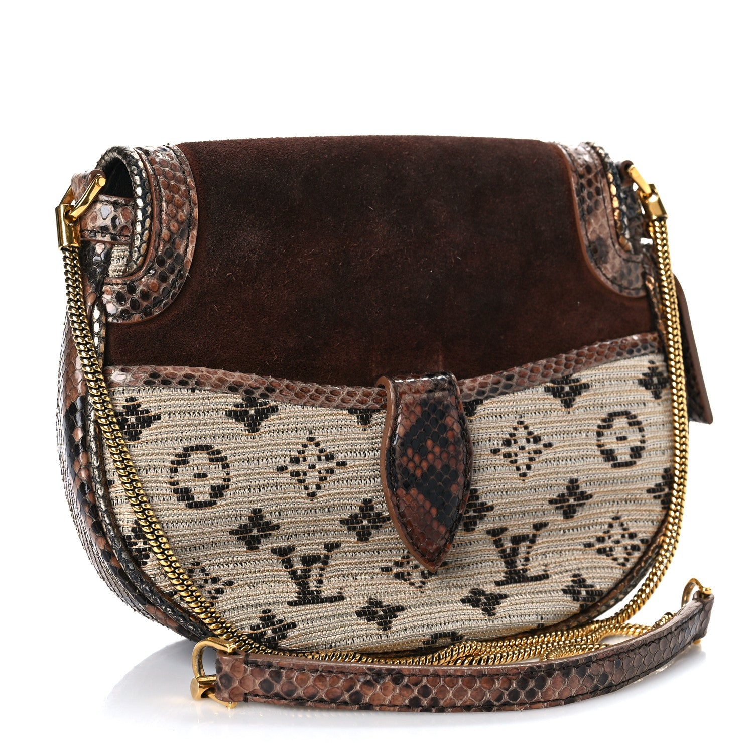 Louis Vuitton Snakeskin Suede Monogram Empire Ponant Marron 3 of 12