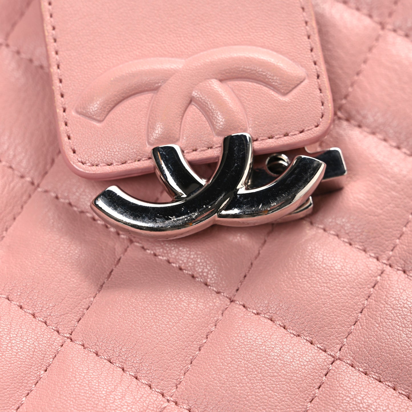 Lambskin Quilted Mini CC Box Camera Bag Pink