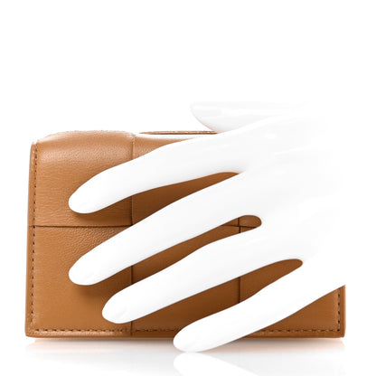 Bottega Veneta Nappa Maxi Intrecciato Card Holder Wallet Caramel 2 of 9