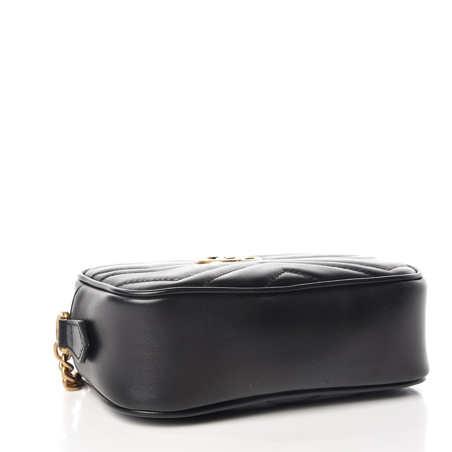 Calfskin Matelasse Mini GG Marmont Chain Shoulder Bag Black