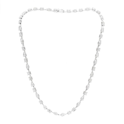 Parker & West by FASHIONPHILE 18K White Gold Diamond 11.30ctw Emerald Marquis Oval Pear Princess Cut Necklace 3 of 5