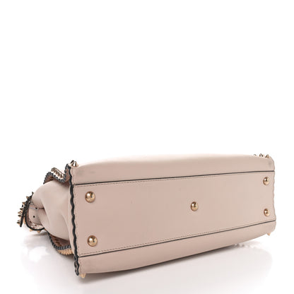 Fendi Vitello Seta Shiny Nappa Scalloped Studded Medium Peekaboo Iconic Satchel Soap 4 of 10