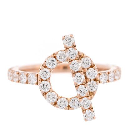 Hermes 18K Rose Gold Diamond Finesse Ring 49 4.75 1 of 7