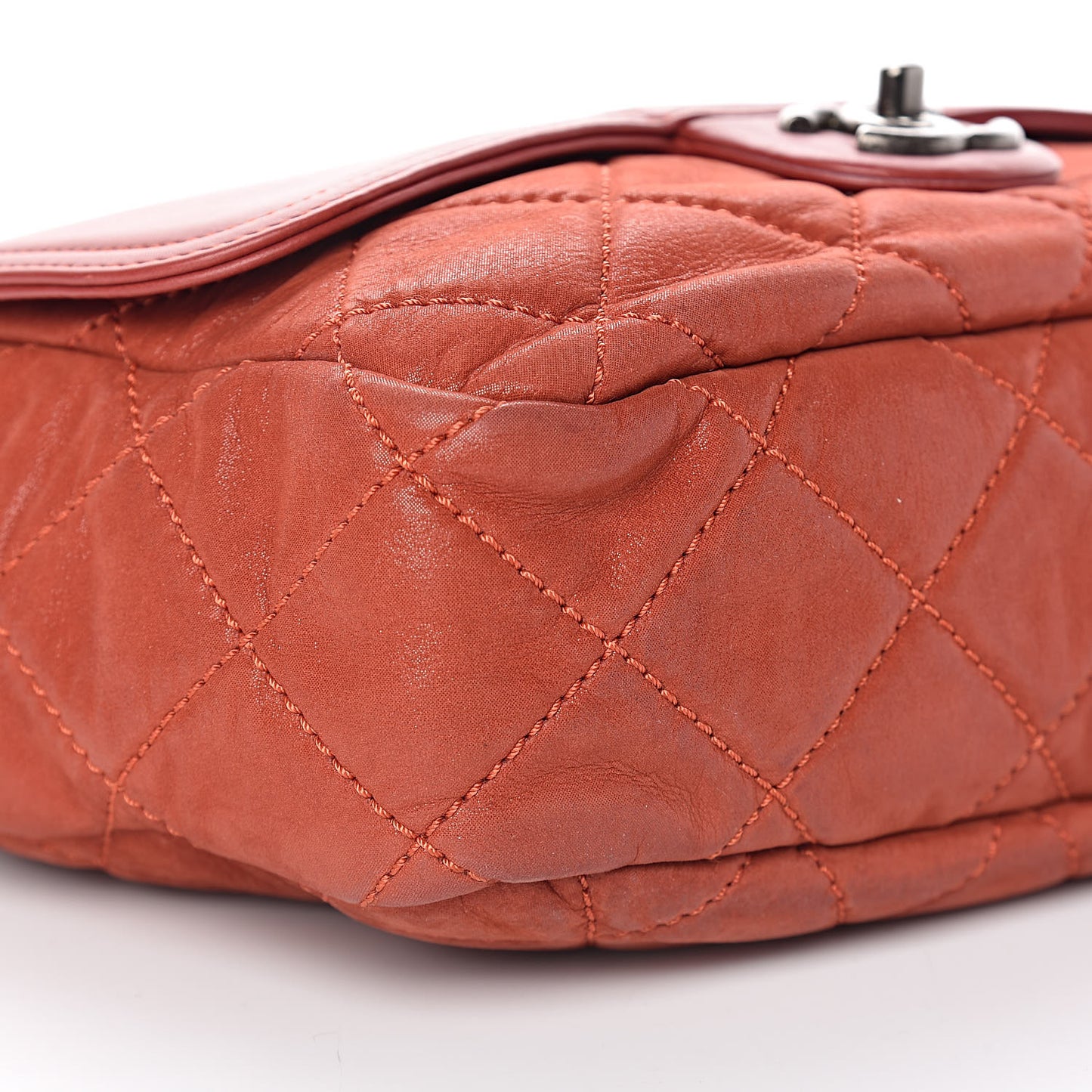 Iridescent Calfskin Medium In the Mix Flap Red