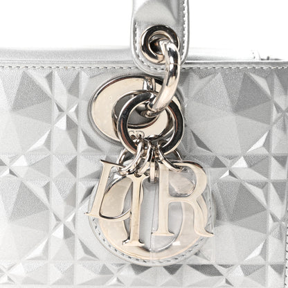 Christian Dior Metallic Calfskin Cannage Diamond Small Lady D-Joy Silver 8 of 10