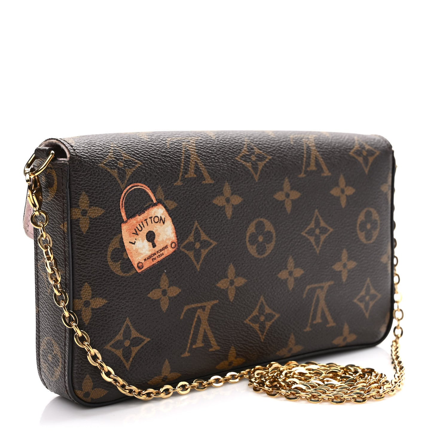 Monogram My LV World Tour Pochette Felicie Chain Wallet Rose Ballerine
