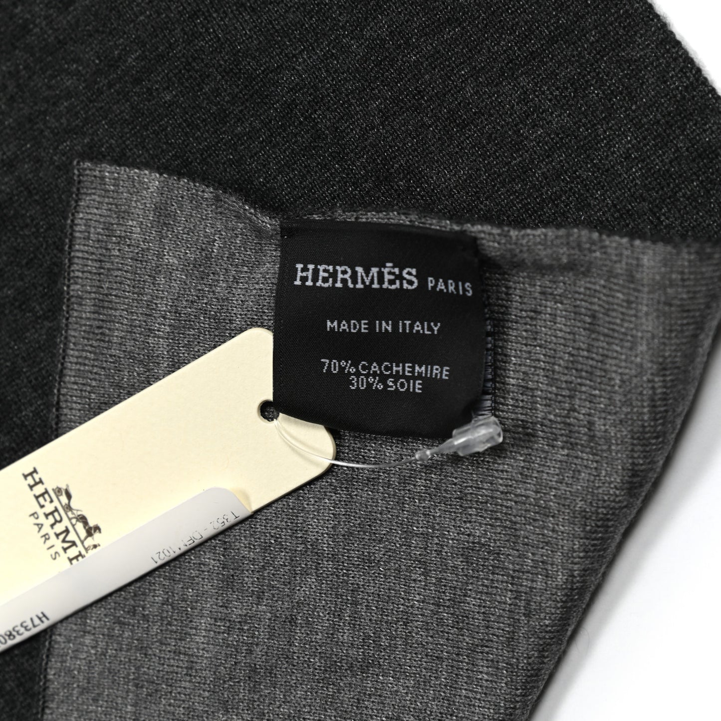 Cashmere Silk Aller-Retour Too Lucky Muffler Anthracite Gris Moyen Orange