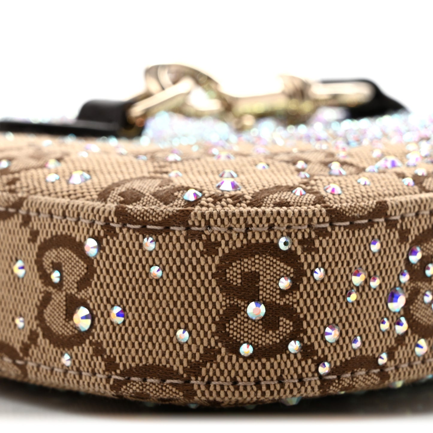 Monogram Crystal Mini Jackie Notte Bag Camel Ebony