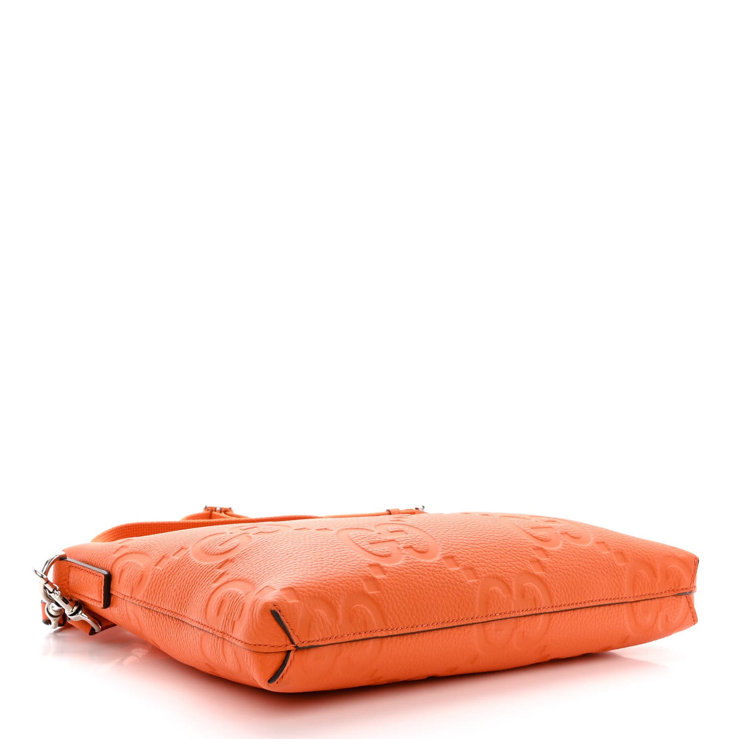 Piuma Calfskin Jumbo GG Embossed Medium Wristlet Messenger Bag Orange