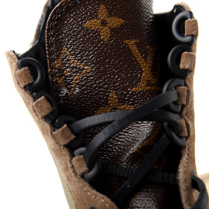 Louis Vuitton Suede Calfskin Monogram Laureate Platform Desert Boots 37 Beige 11 of 12