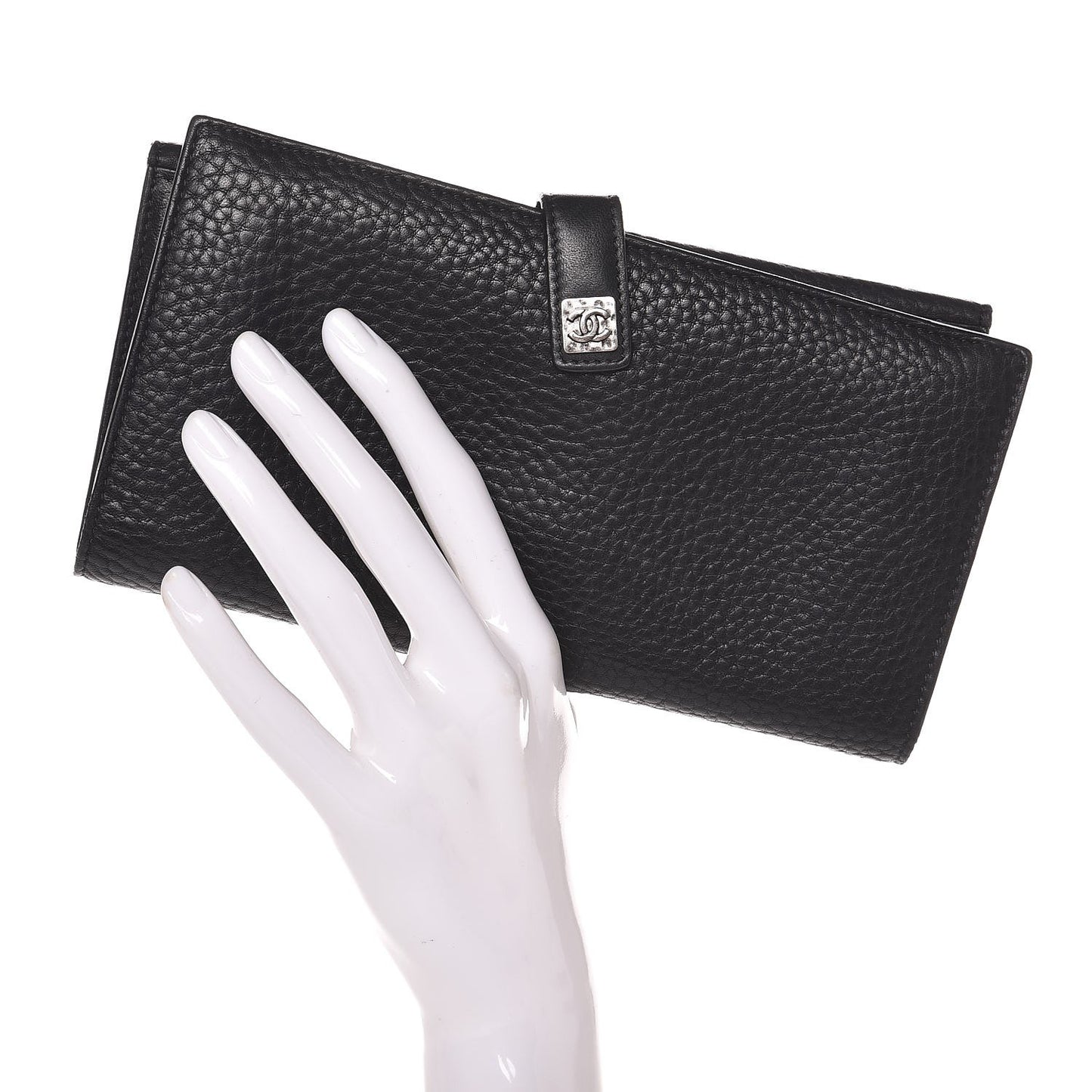 Calfskin CC Long Wallet Black