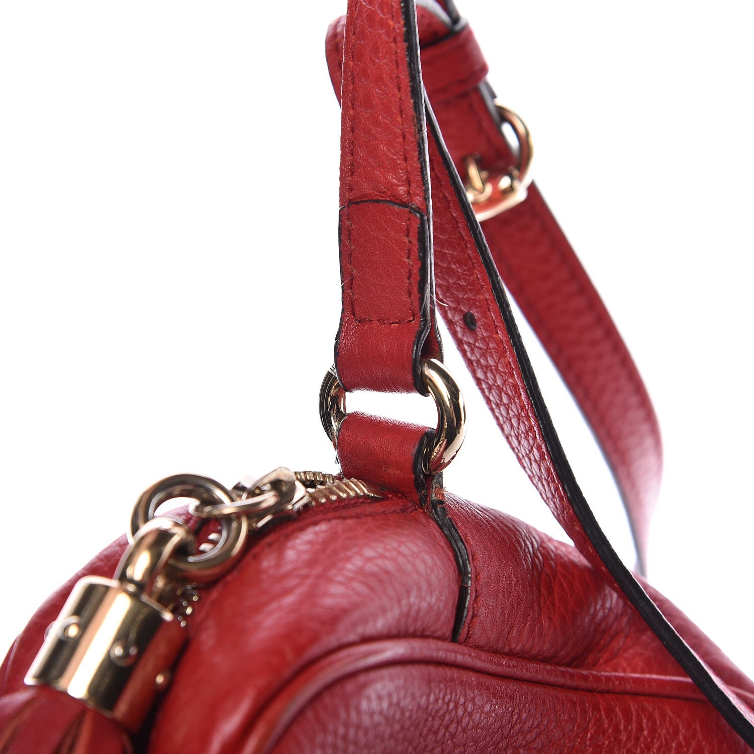 Gucci Pebbled Calfskin Small Soho Disco Bag Tabasco Red 11 of 16