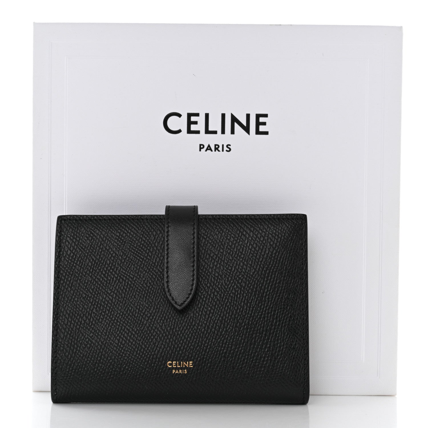 Celine Grained Calfskin Medium Multifunction Strap Wallet Black 8 of 8