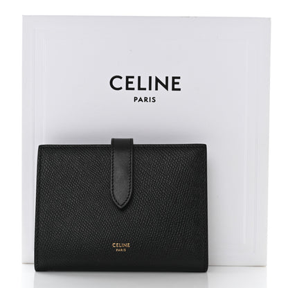 Celine Grained Calfskin Medium Multifunction Strap Wallet Black 8 of 8