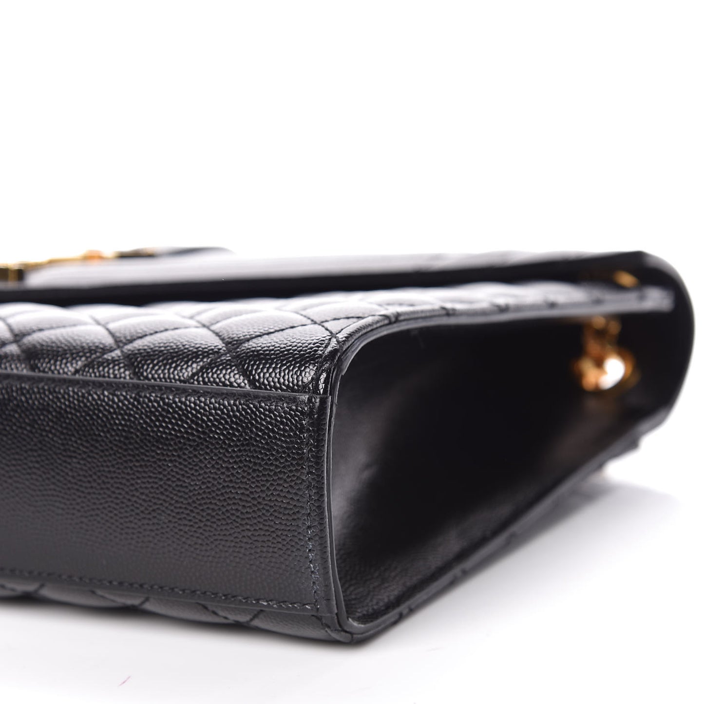 Grain De Poudre Textured Mixed Matelasse Large Triquilt Monogram Satchel Black
