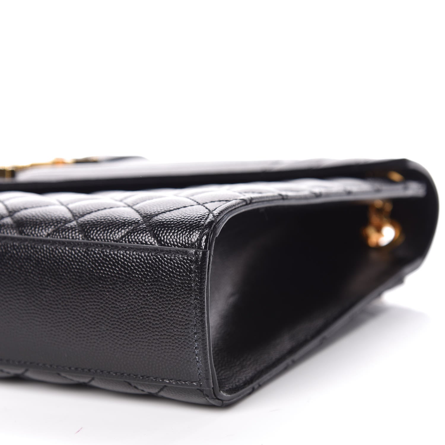 Saint Laurent Grain De Poudre Textured Mixed Matelasse Large Triquilt Monogram Satchel Black 10 of 10