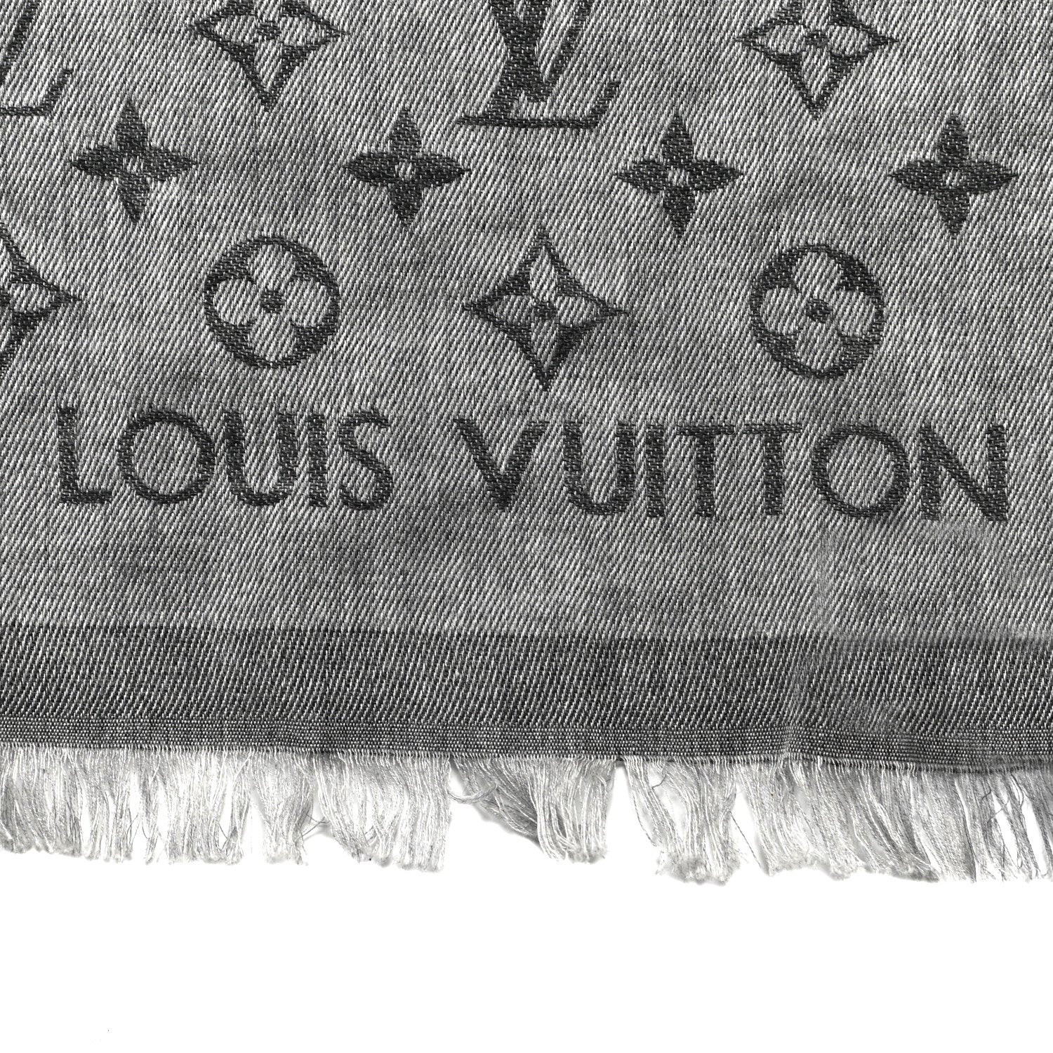 Louis Vuitton Cotton Monogram Denim Shawl Black 4 of 6