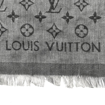 Louis Vuitton Cotton Monogram Denim Shawl Black 4 of 6