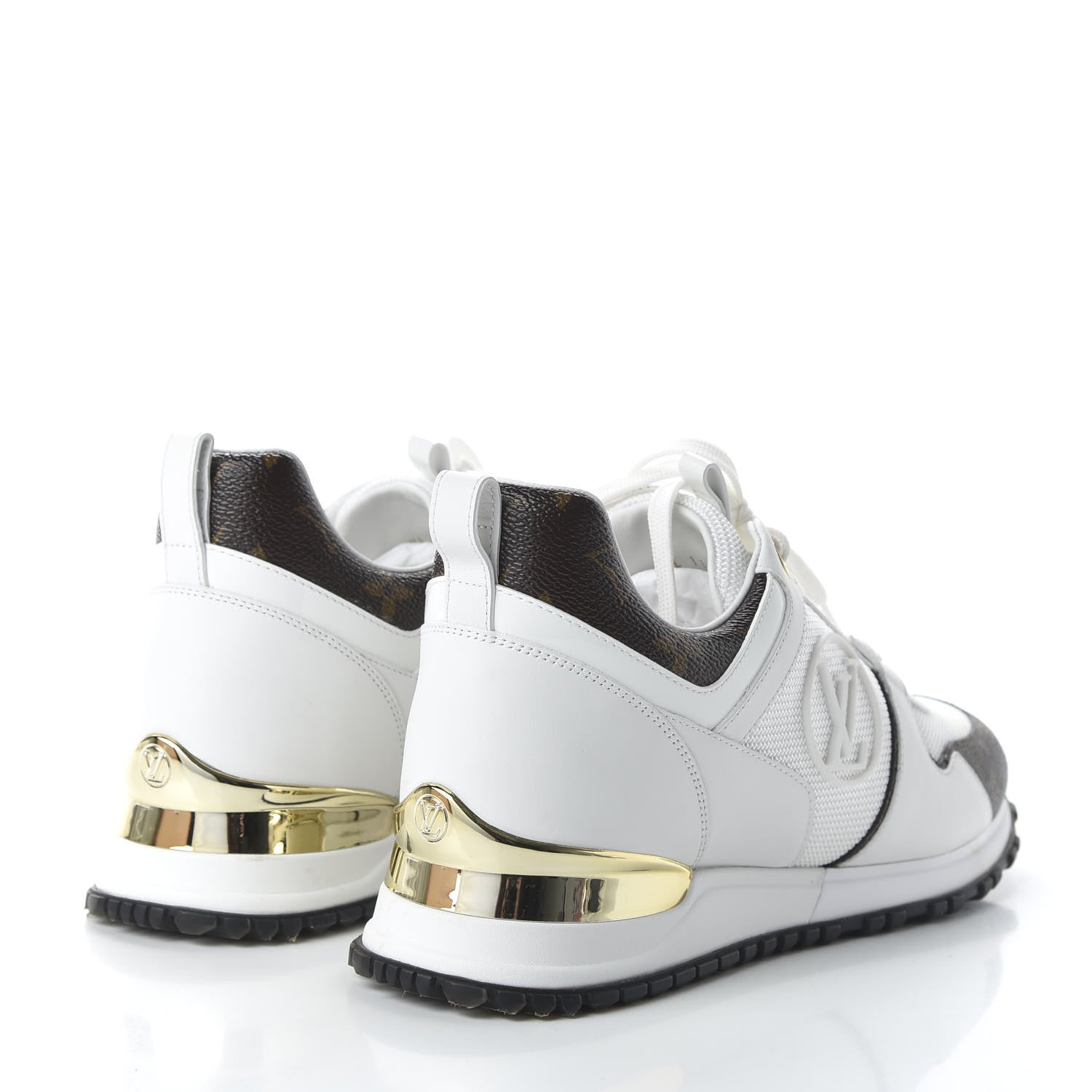 Louis Vuitton Calfskin Monogram Run Away Sneakers 37.5 White 4 of 9