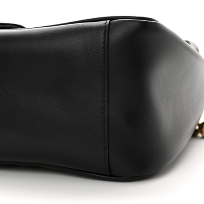 Gucci Calfskin Matelasse Small GG Marmont Top Handle Shoulder Bag Black 10 of 15