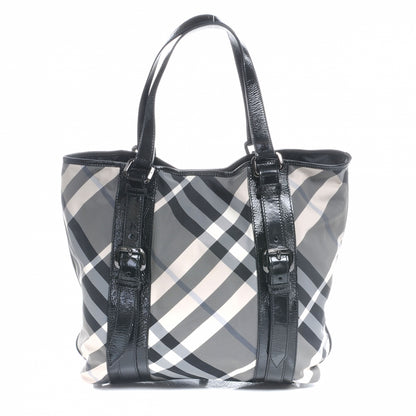 Burberry Patent Trim Smoked Check Tote Black 1 of 9