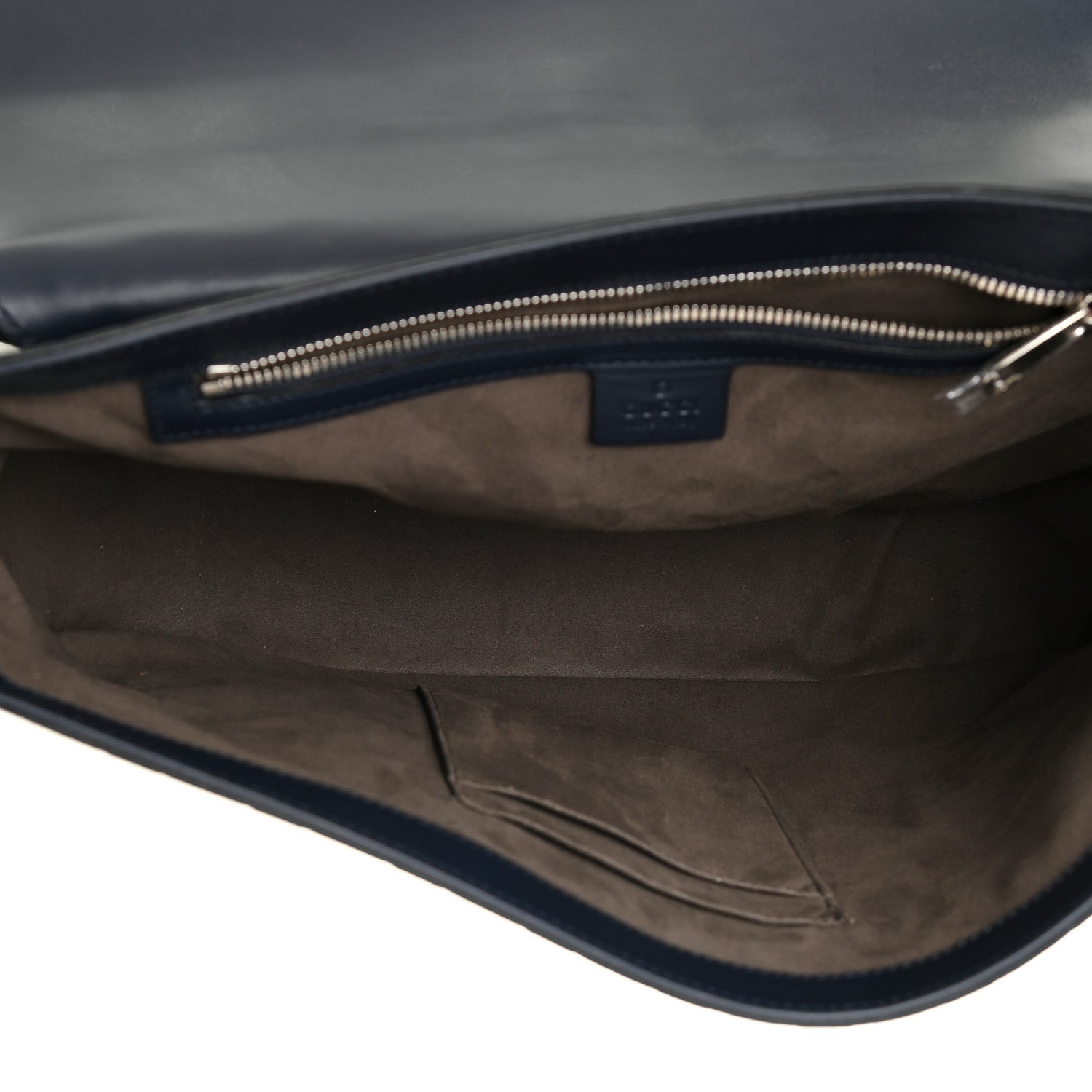 Gucci Guccissima Signature Medium Double Buckle Flap Messenger Bag Blue 4 of 14