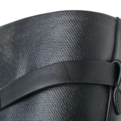 Hermes Coated Canvas Calfskin Barn Boots 37.5 Black 9 of 9