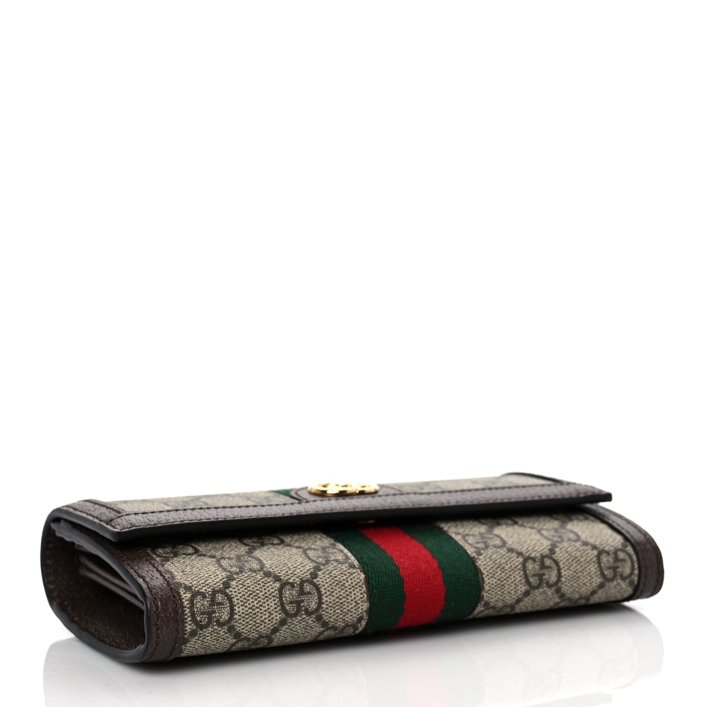 GG Supreme Monogram Web Ophidia Continental Wallet Brown