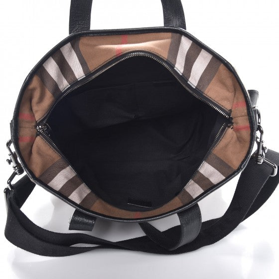 Bridle Calfskin House Check Tote Black