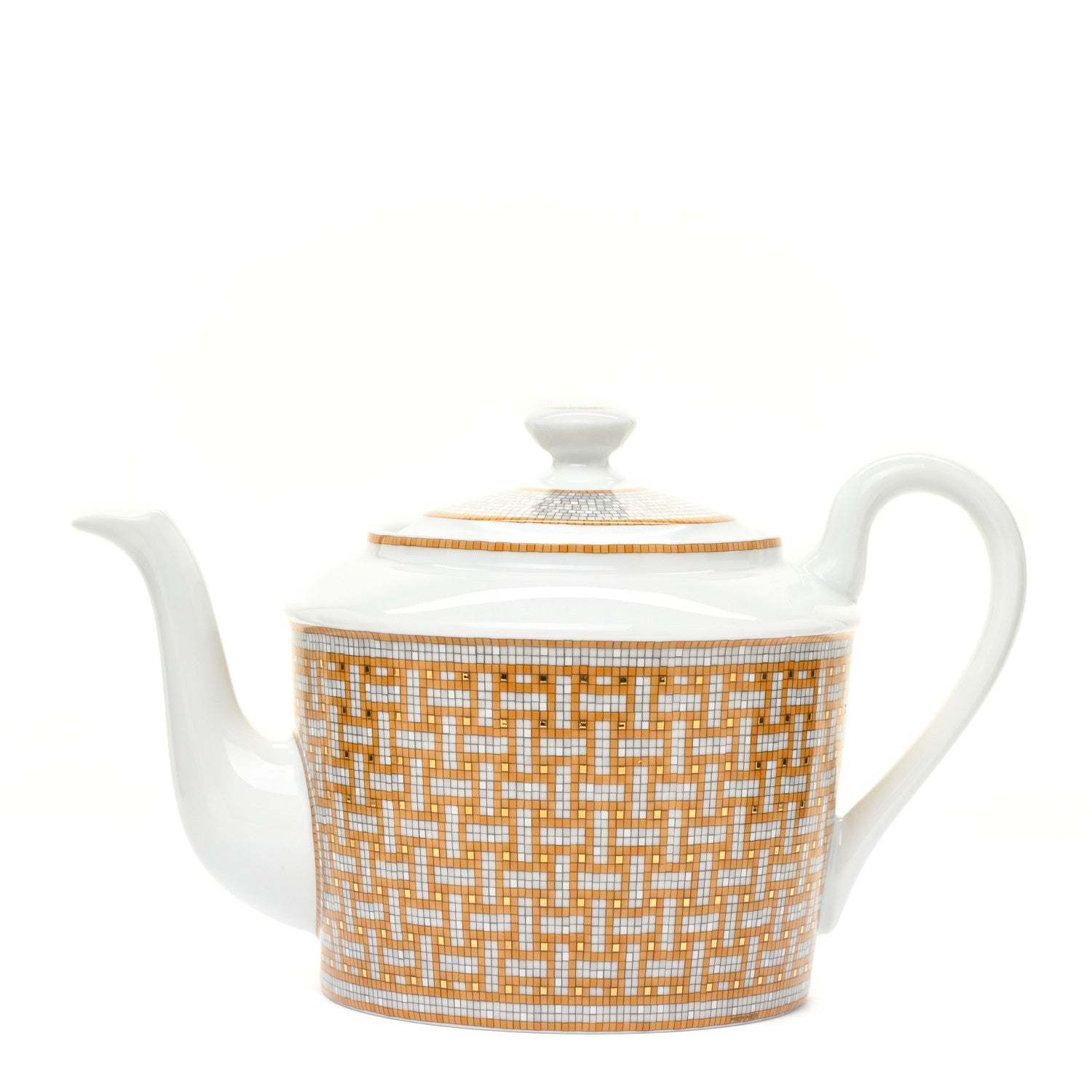 Hermes Porcelain 24 Gold Mosaique Teapot 1 of 6