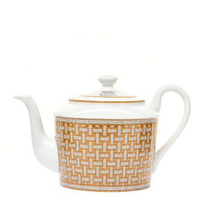 Hermes Porcelain 24 Gold Mosaique Teapot 1 of 6