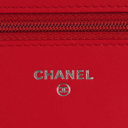Chanel Caviar Timeless CC Wallet On Chain WOC Red 7 of 9