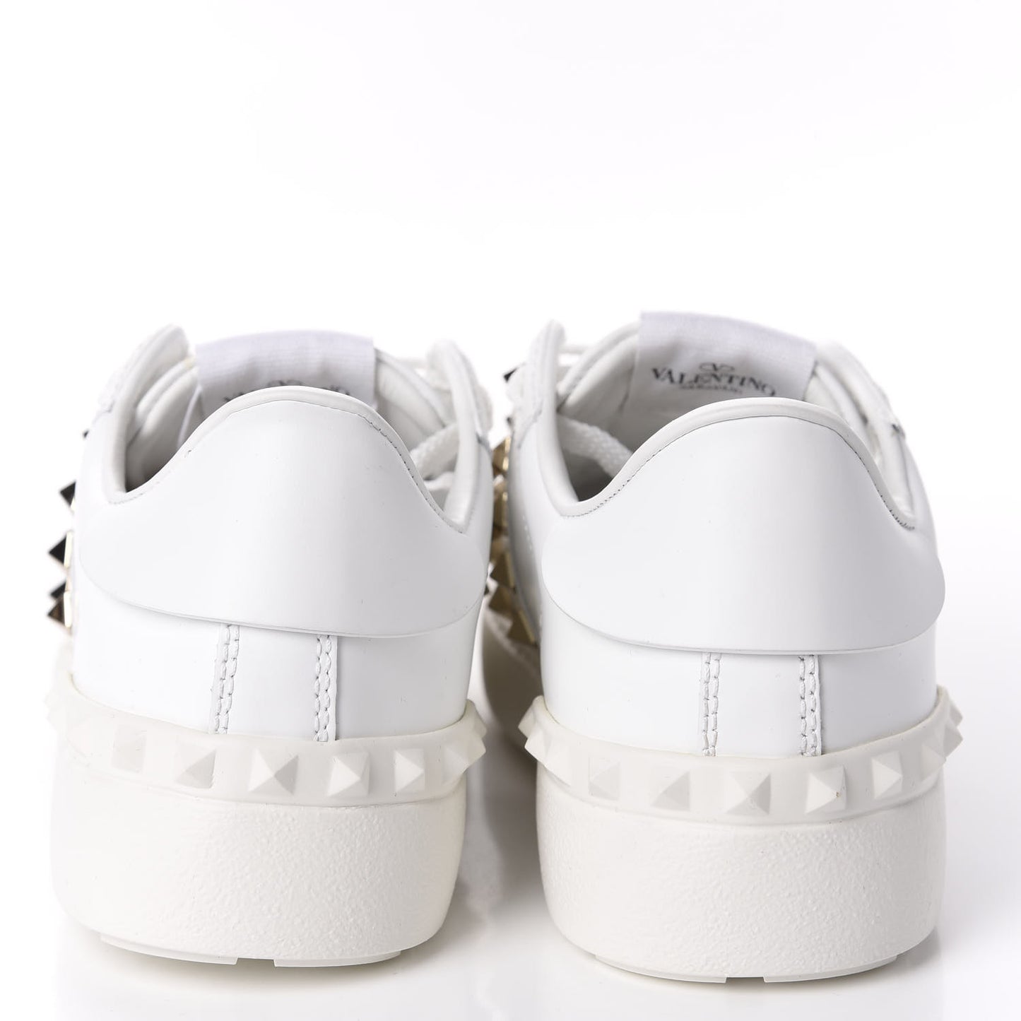 Calfskin Rockstud Untitled Open Sneakers 36 White