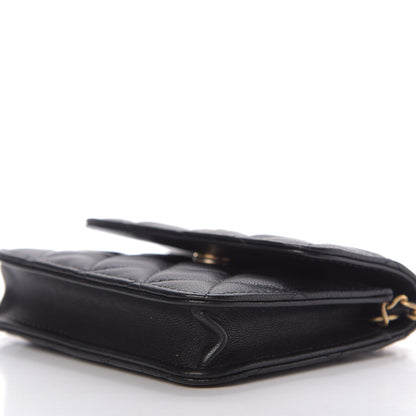 Chanel Lambskin Quilted Pearl Crush Clutch With Chain Black 7 of 11