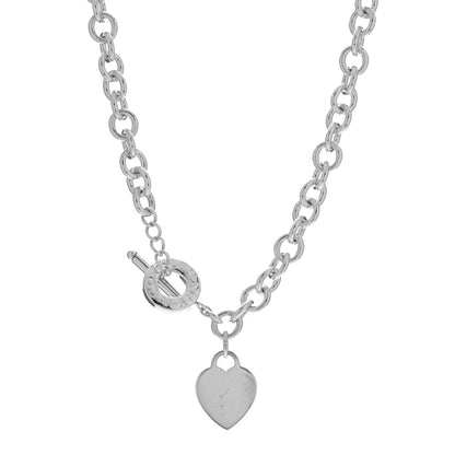 Tiffany Sterling Silver Heart Tag Toggle Necklace 1 of 4