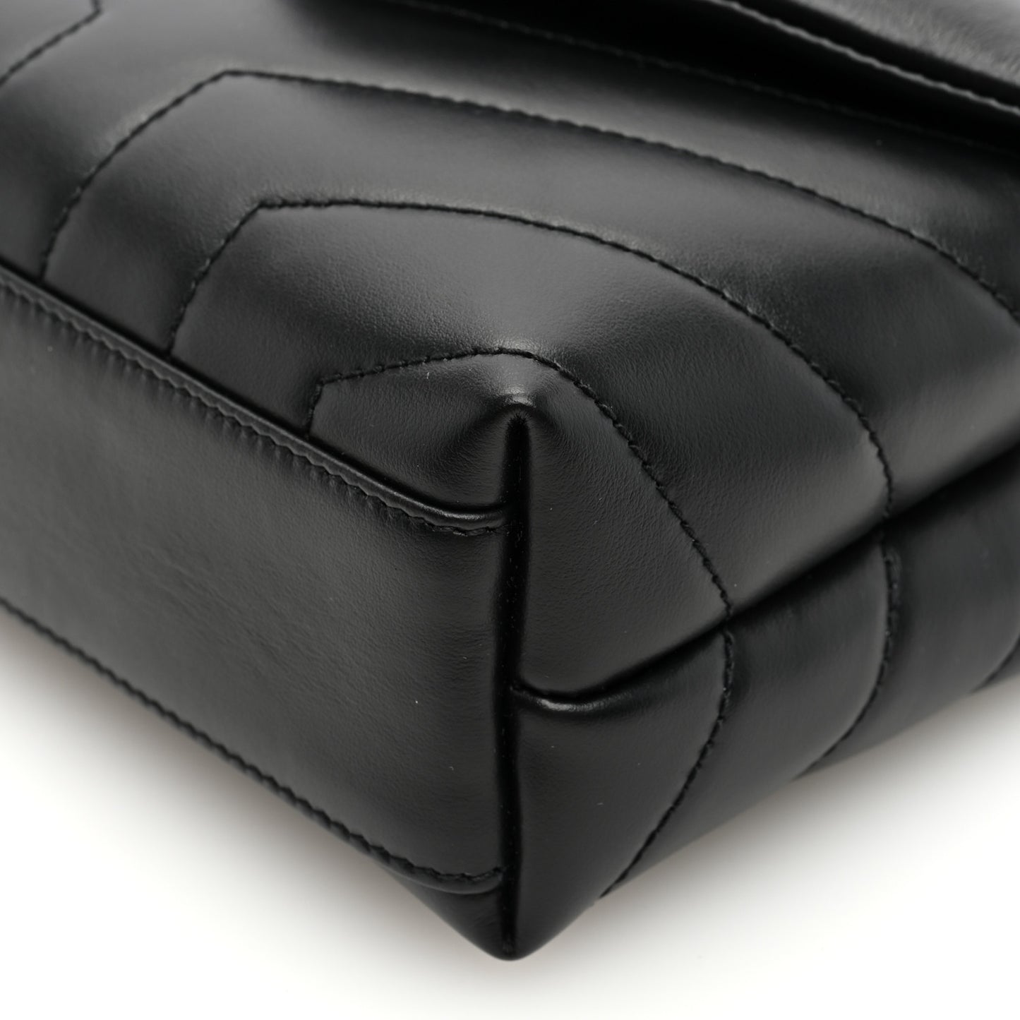 Calfskin Y Quilted Monogram Toy Loulou Crossbody Bag Black