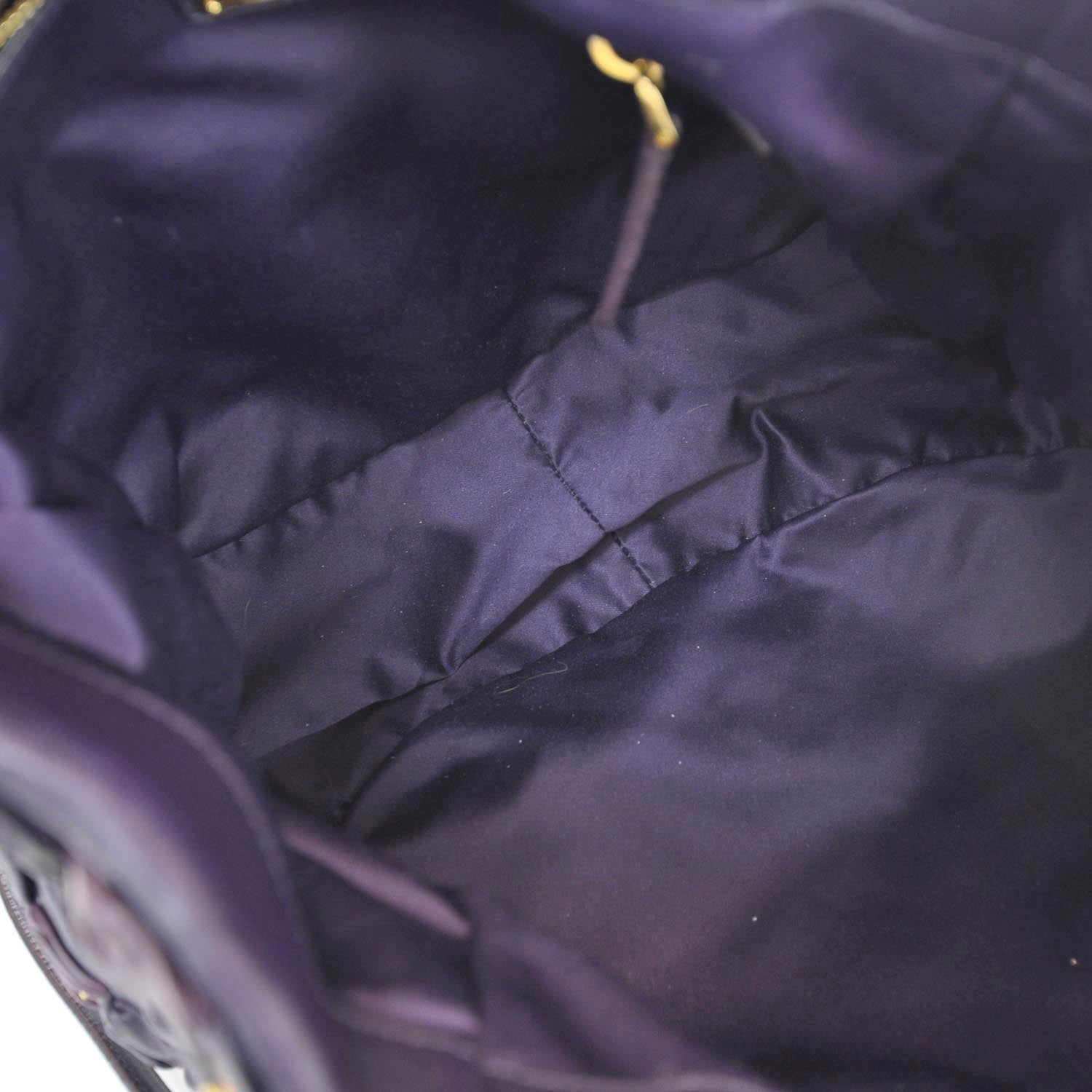 Miu Miu Leather Intreccio Woven Tote Indaco 5 of 7