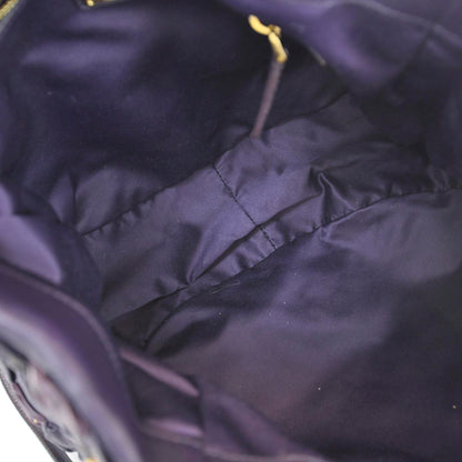 Miu Miu Leather Intreccio Woven Tote Indaco 5 of 7