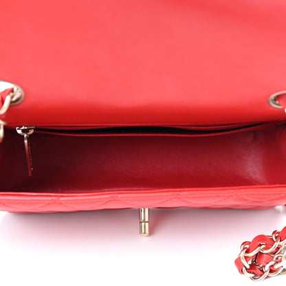 Chanel Lambskin Quilted Mini Rectangular Flap Red 4 of 8