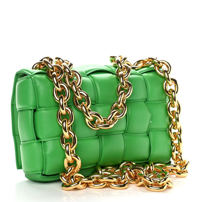 Bottega Veneta Lambskin Maxi Intreccio Padded Chain Cassette Crossbody Bag Grass 3 of 9
