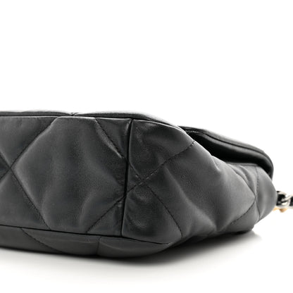 Chanel Shiny Goatskin Quilted Medium Chanel 19 Flap Black 10 of 10