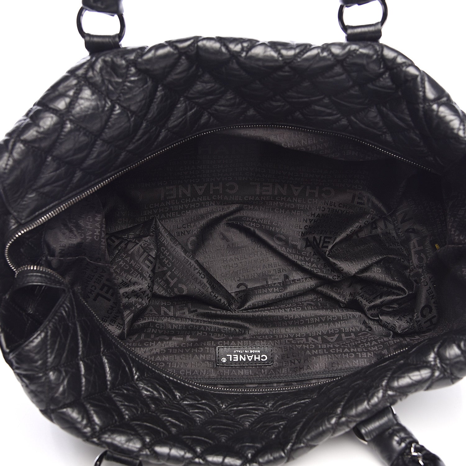 Chanel Distressed Lambskin Vintage Ligne Lady Braid XL Tote Black 5 of 12