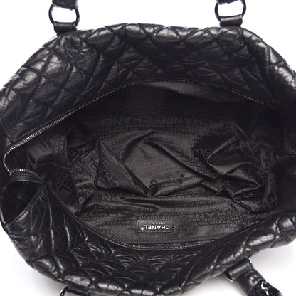 Chanel Distressed Lambskin Vintage Ligne Lady Braid XL Tote Black 5 of 12