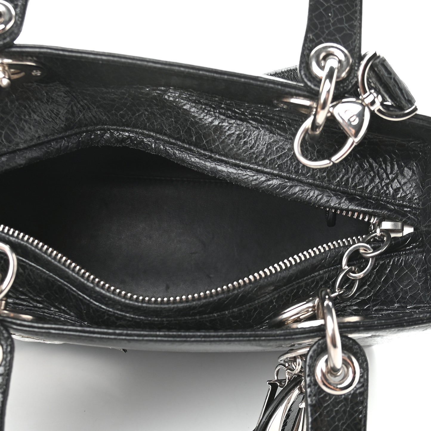 Ceramic Effect Deerskin Jeweled Swan Lady Dior Black