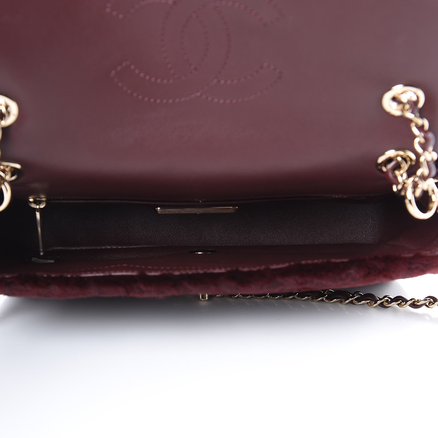 Chanel Orylag Rabbit Fur Quilted Medium Single Flap Burgundy 5 of 10