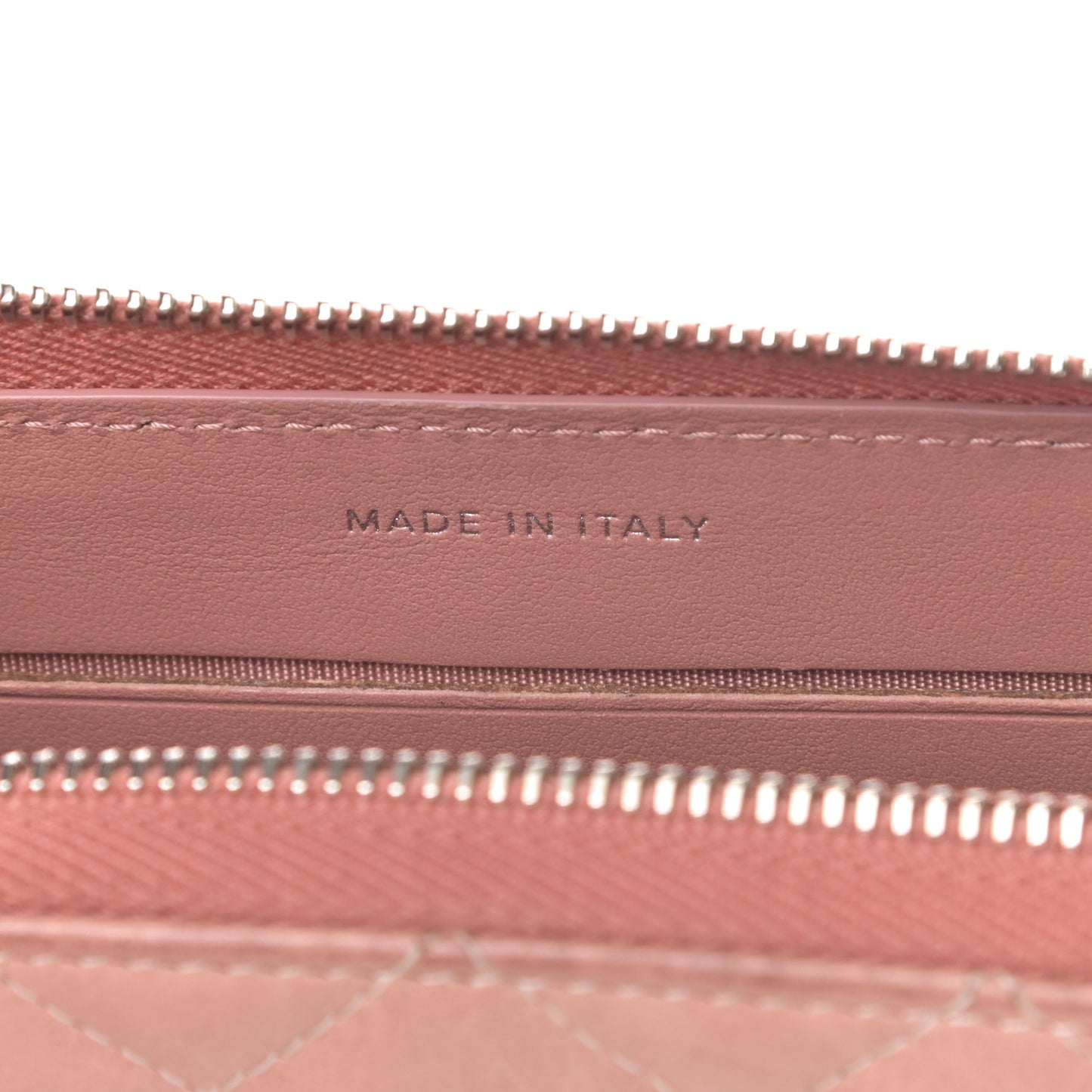Ombre Patent Calfskin Quilted Small Zip Around Wallet Pink White